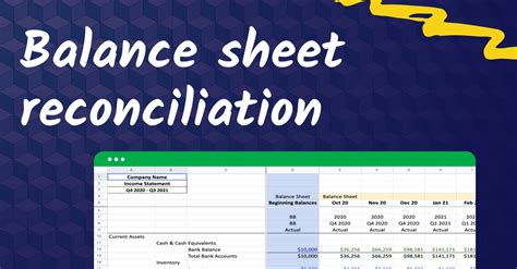 Balance Sheet Reconciliation Steps