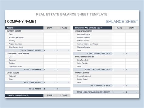 Free Balance Sheet Template Excel Download