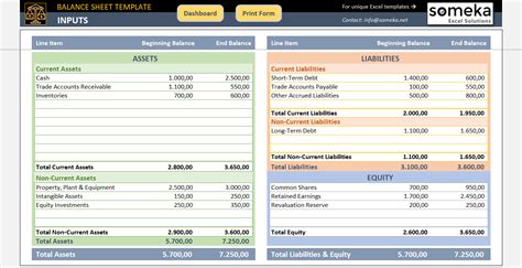 Blank Balance Sheet Template Excel