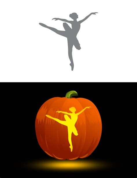 Ballerina pumpkin carving template designs