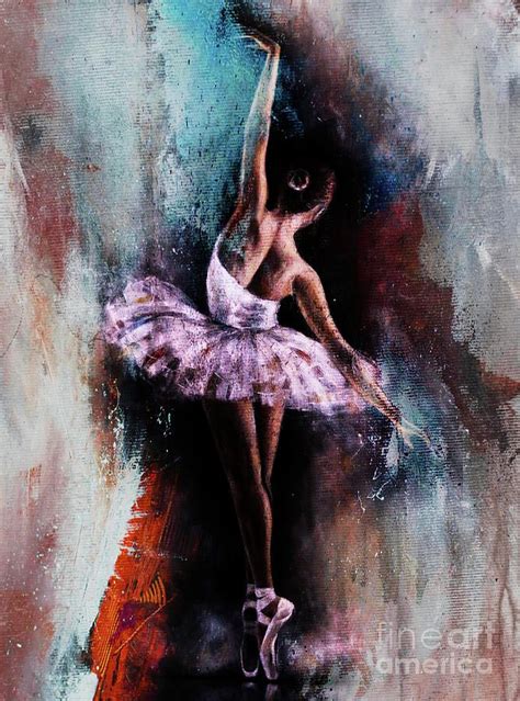 Ballerina Silhouette Mixed Media Art