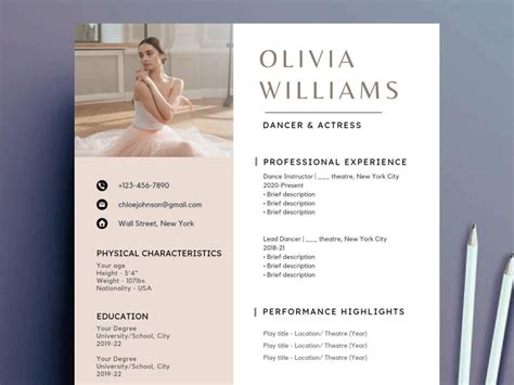 Ballet Dance Resume Template