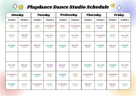 Ballet Practice Schedule