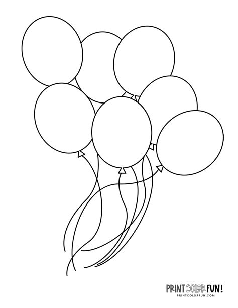 A balloon coloring page with a festive atmosphere