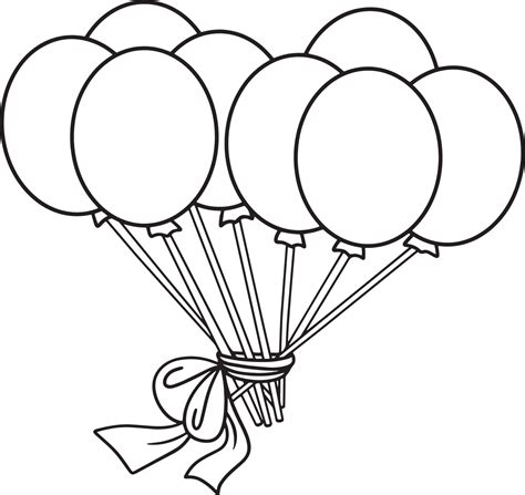 A balloon coloring page with a gift