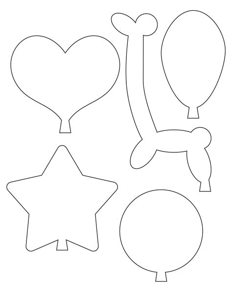 Free printable balloon cut out templates