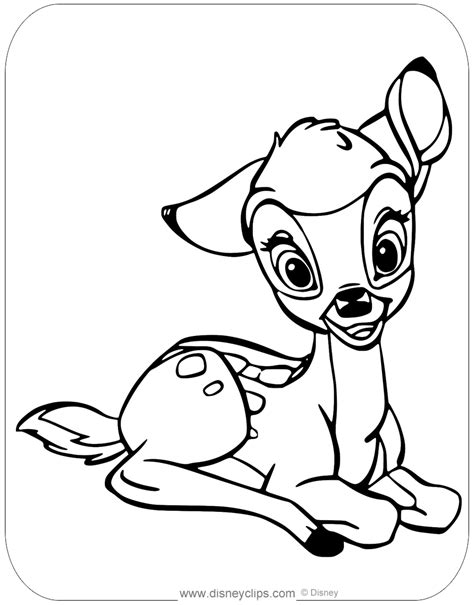 Bambi coloring pages for kids printable