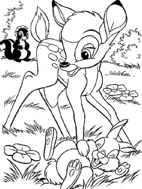 Bambi printable coloring pages for kids fun