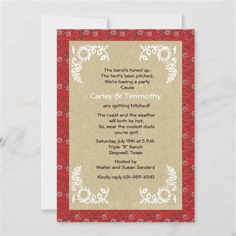 Bandanna Wedding Invitation