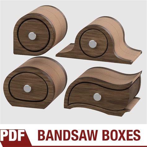 A variety of wooden boxes made using bandsaw box templates