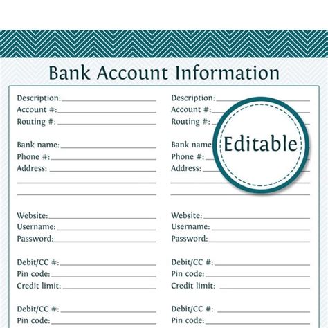 Bank Account Information