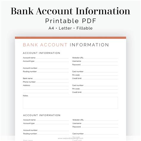 Bank Account Information