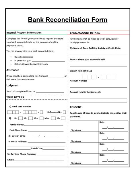 Bank Reconciliation Template Example