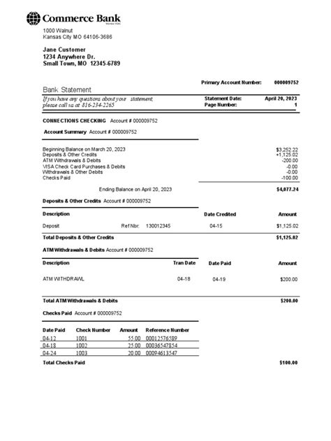 Bank Statement Image