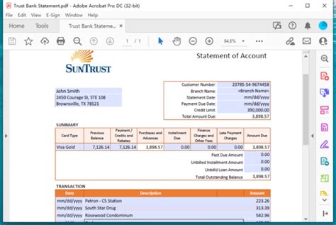 Bank Statement Editing Software