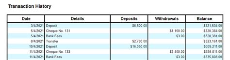 Bank Statement Excel Image