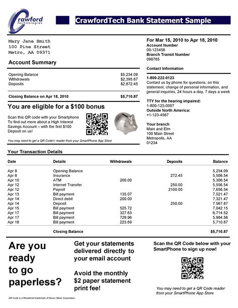 Bank Statement Template 10