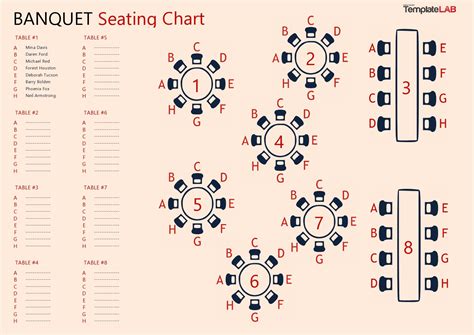 Banquet Seating Chart Templates