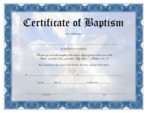 Baptism Certificates Free