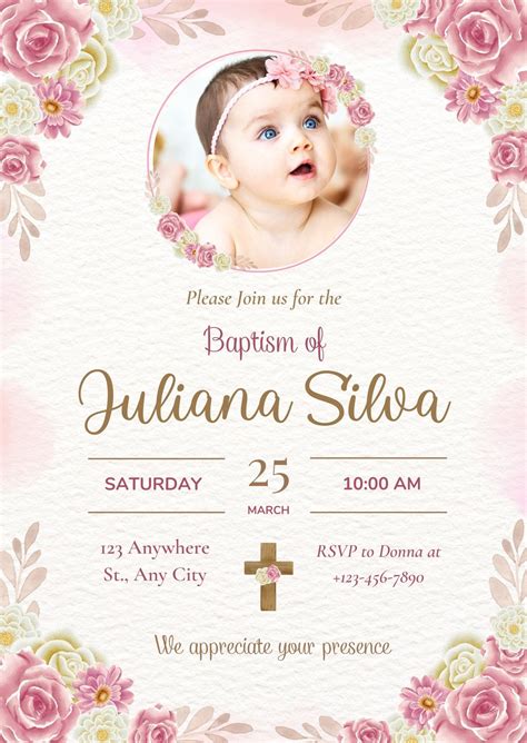 Image of a baptism invitation design