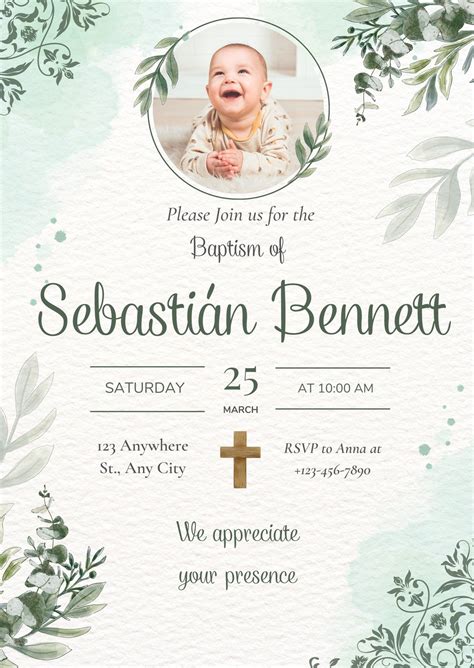 Baptism Invitation Template 6