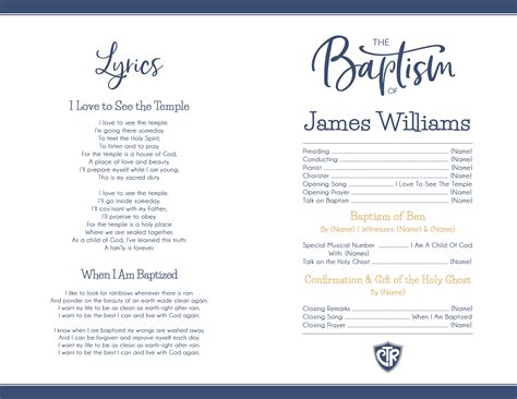 Baptism Program Template Examples