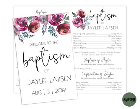 Baptism Program Template Word