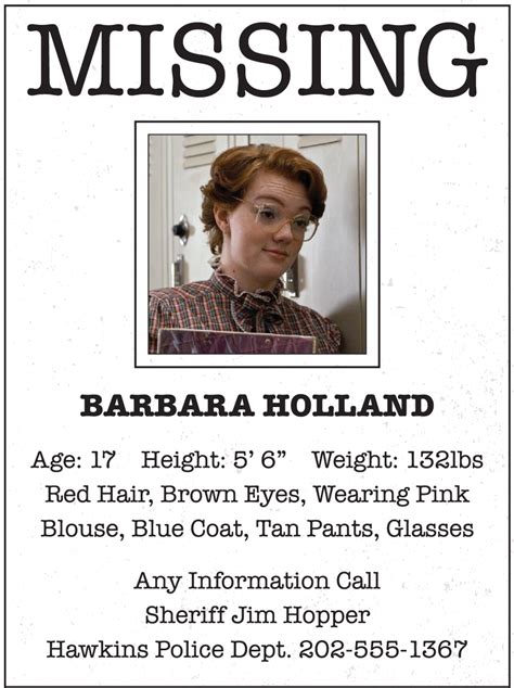 Barb Missing Poster Cosplay