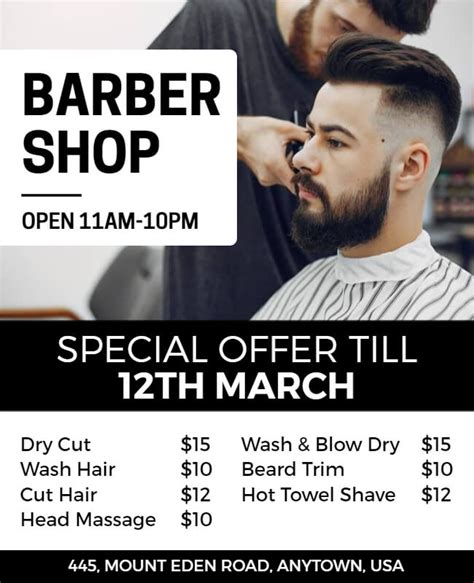 Barber Shop Flyer with Discounts