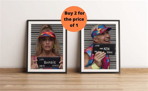 Barbie and Ken mugshot template design