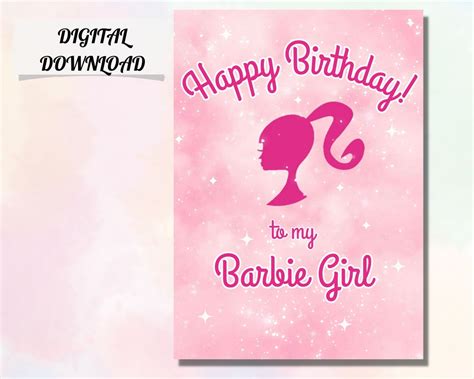 Barbie Birthday Card Printables