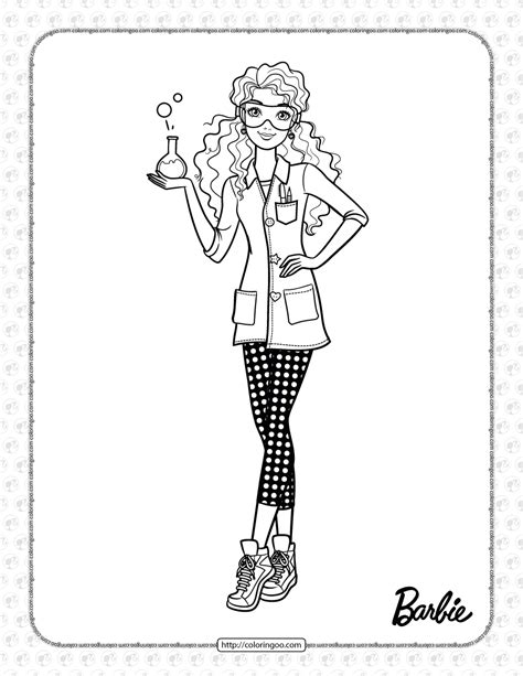 Barbie career coloring pages