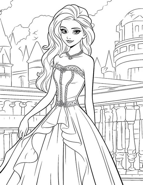 Barbie castle coloring pages