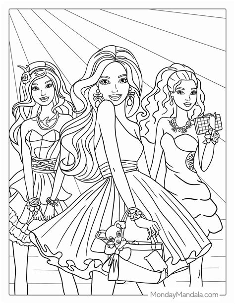 Barbie coloring pages with stories