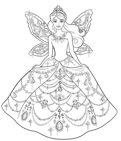 Detailed Barbie doll coloring pages