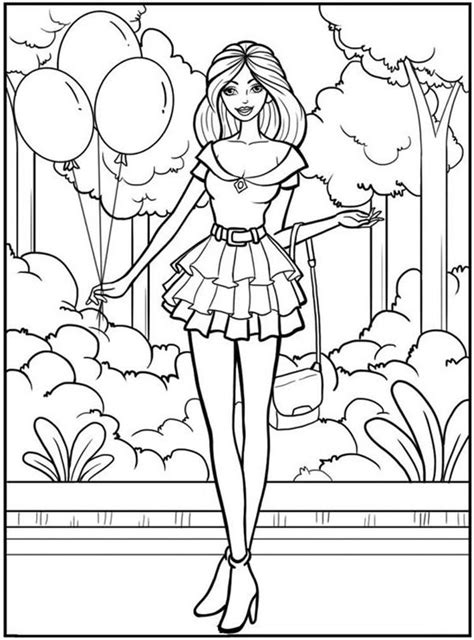 Intricate Barbie coloring pages