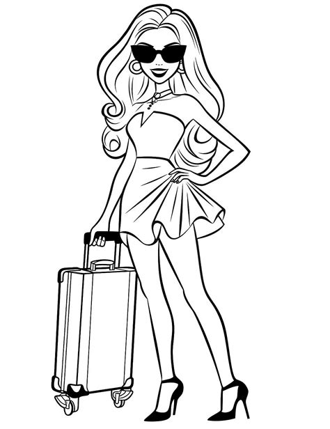 Barbie Travel Coloring Pages