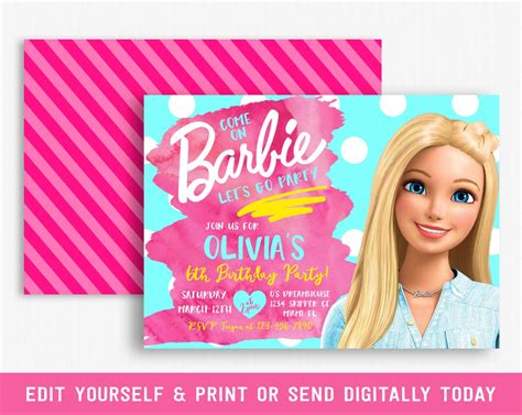 Barbie Dreamhouse Invitation