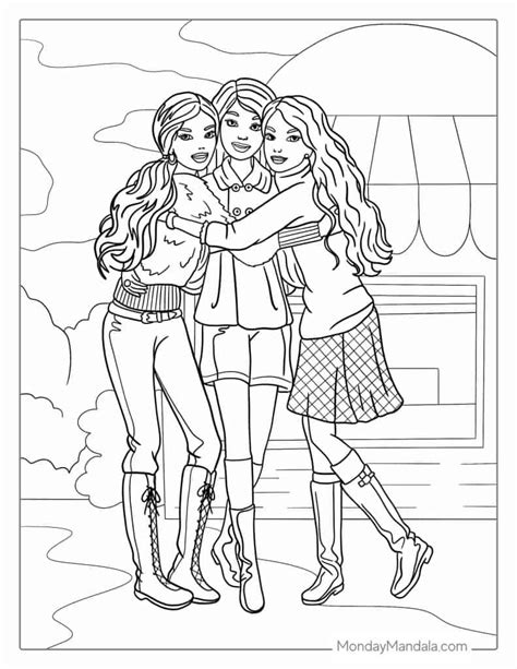 Barbie friends coloring pages