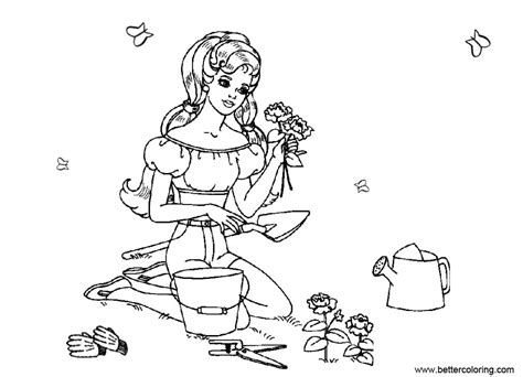 Barbie Garden Coloring Pages