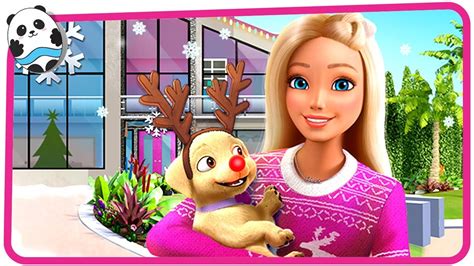 Barbie's holiday-themed dreamhouse