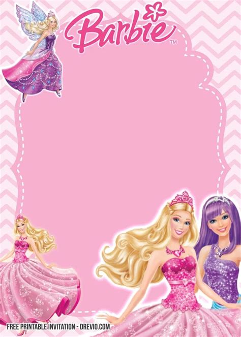 Free Barbie Invitation Templates