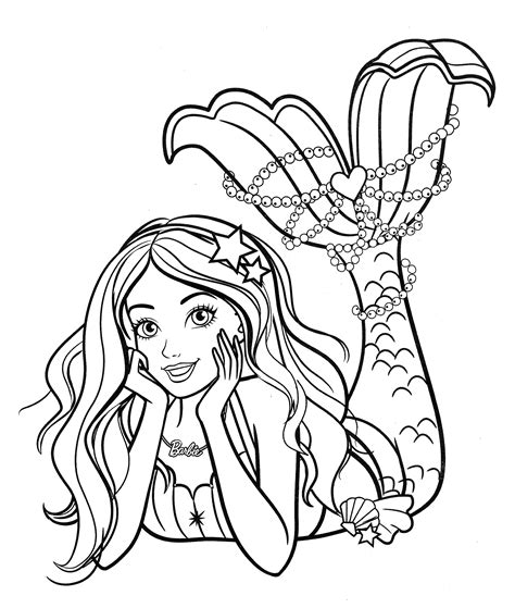 Barbie Mermaid Coloring Page