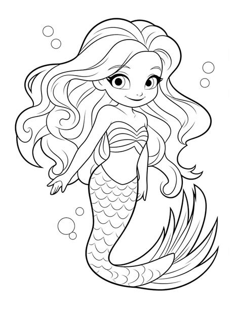 Barbie Mermaid Ocean Creatures Coloring Page