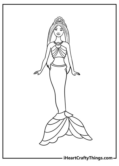 Barbie Mermaid Ocean Coloring Page