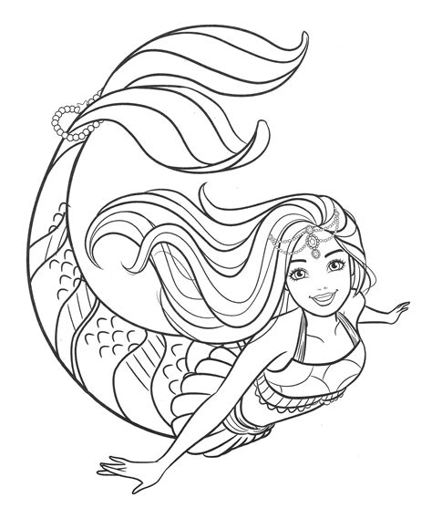 Barbie Mermaid Seaweed Coloring Page