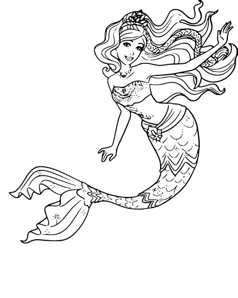 Barbie Mermaid Underwater Adventure Coloring Page