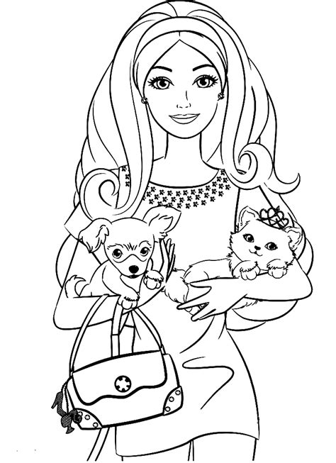 Barbie Pets Coloring Pages