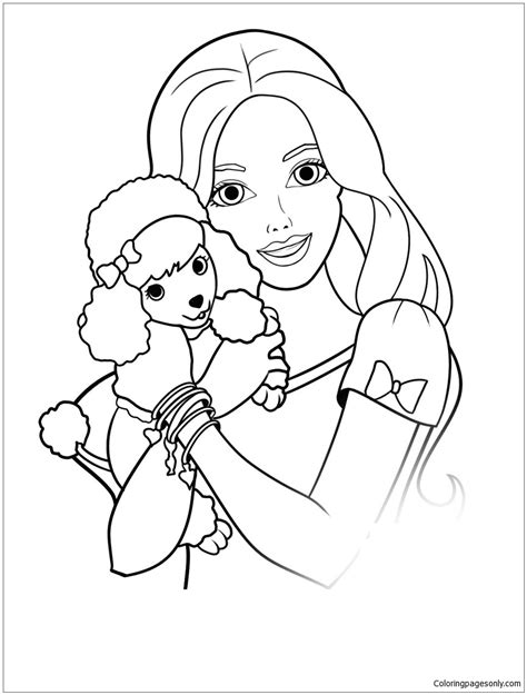 Barbie pets coloring page