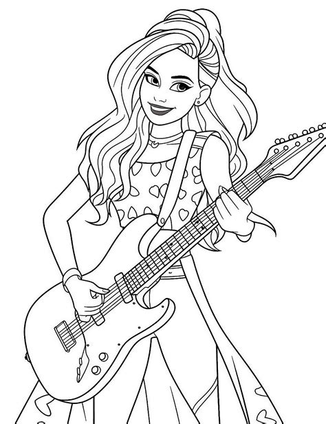 Barbie Rockstar Coloring Pages